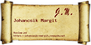 Johancsik Margit névjegykártya