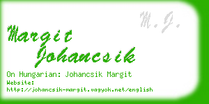 margit johancsik business card